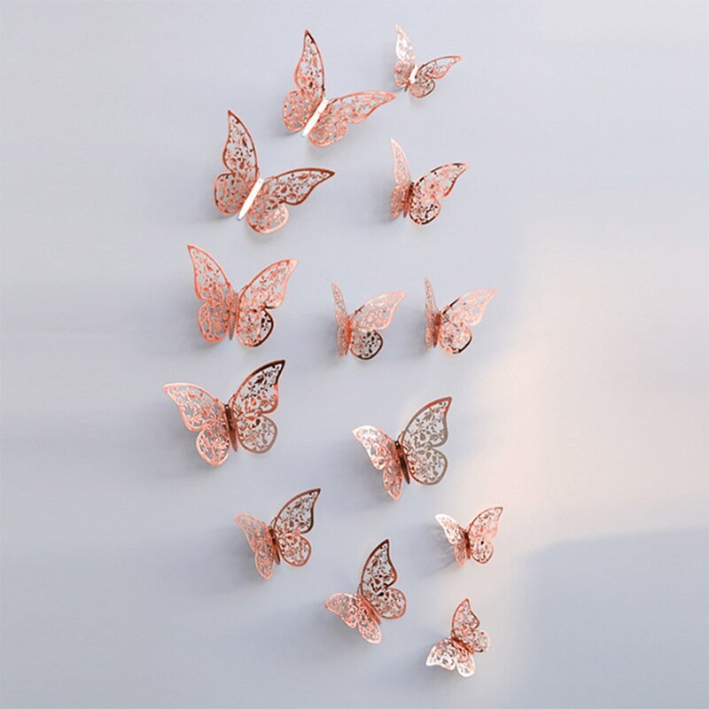 Twelve Hollow Butterfly Wall Stickers