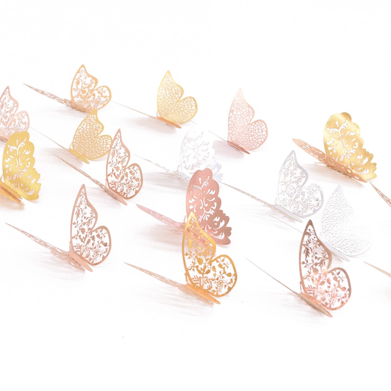 Twelve Hollow Butterfly Wall Stickers