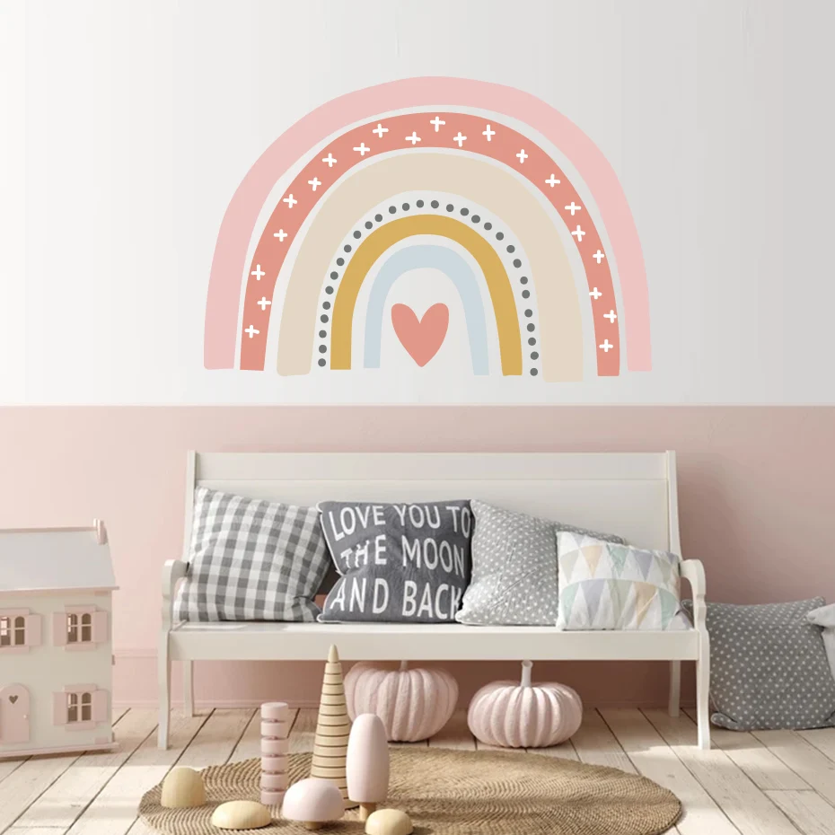 Pink Rainbow Nursery Wall Sticker