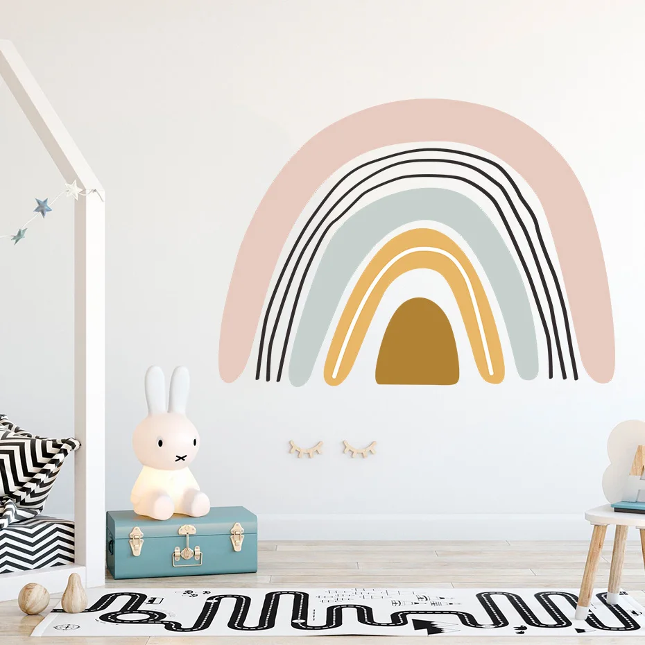 Pink Rainbow Nursery Wall Sticker