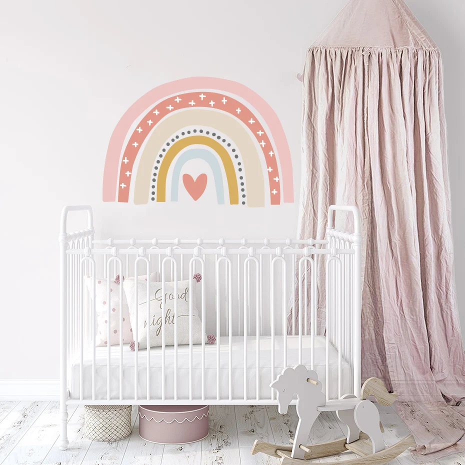 Pink Rainbow Nursery Wall Sticker