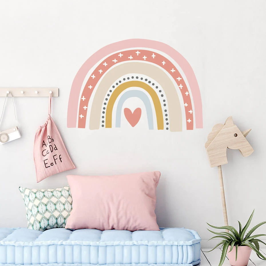 Pink Rainbow Nursery Wall Sticker