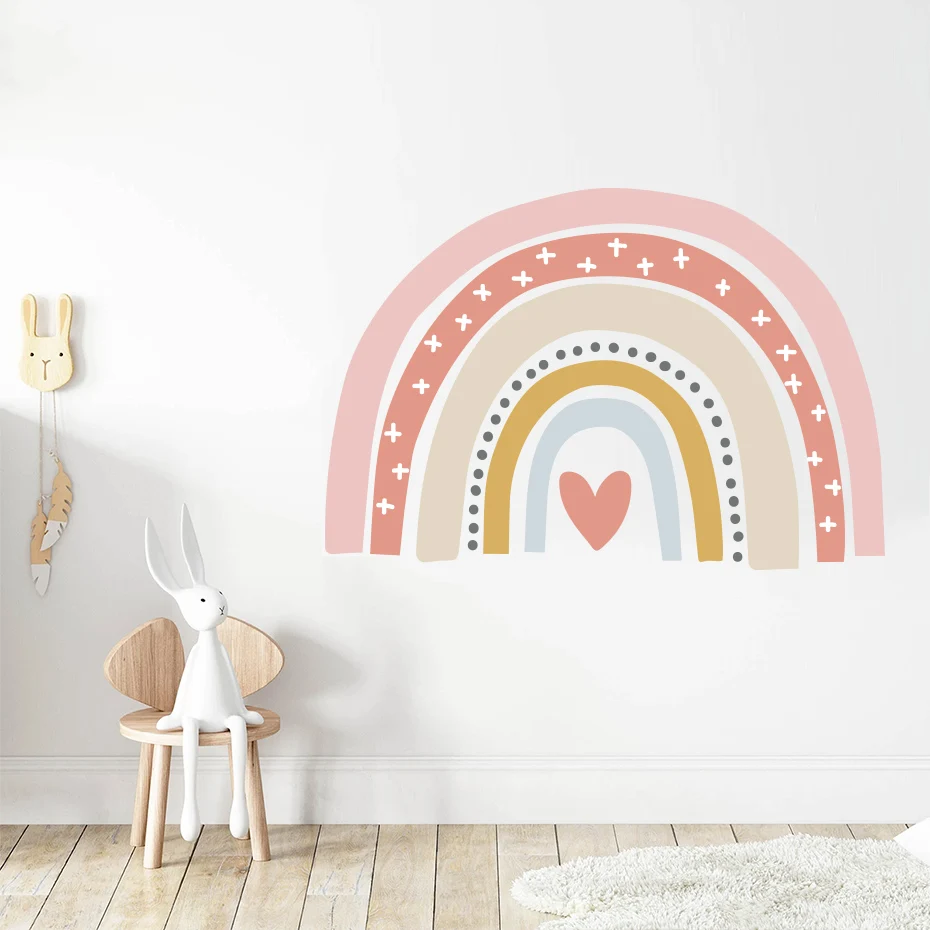 Pink Rainbow Nursery Wall Sticker