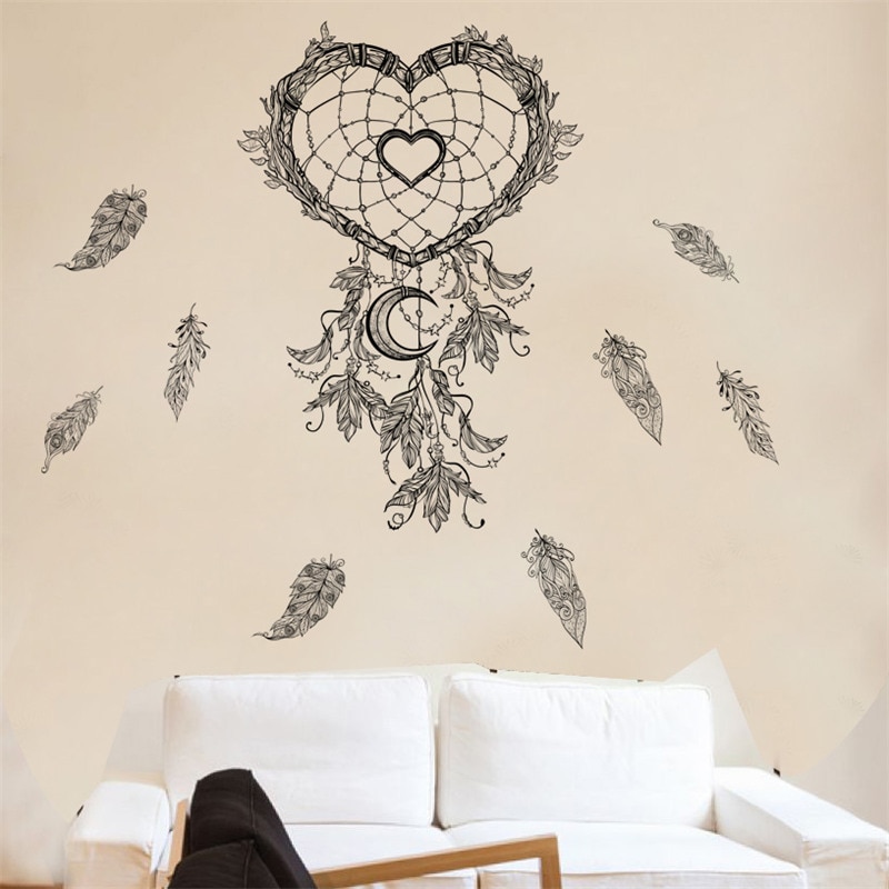 Heart Shaped Dream Catcher Wall Sticker