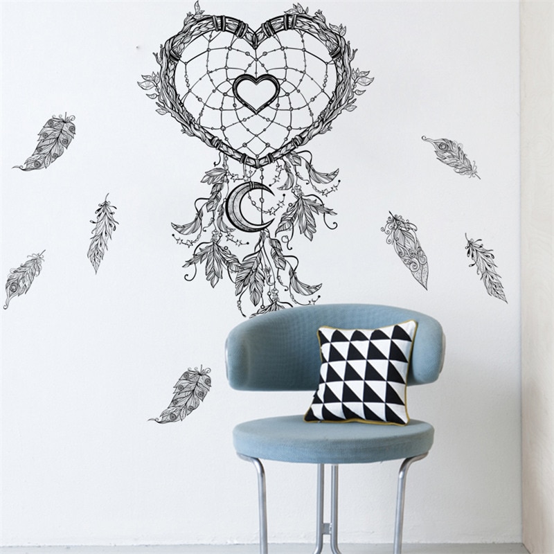 Heart Shaped Dream Catcher Wall Sticker