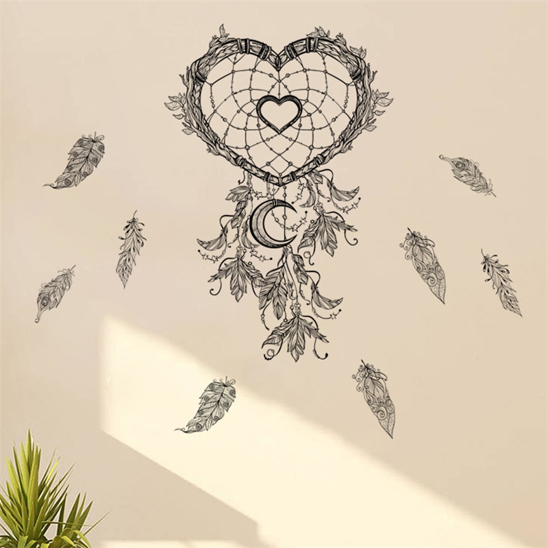 Heart Shaped Dream Catcher Wall Sticker