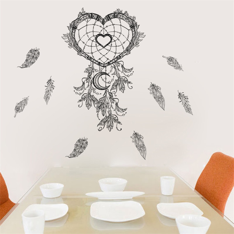 Heart Shaped Dream Catcher Wall Sticker