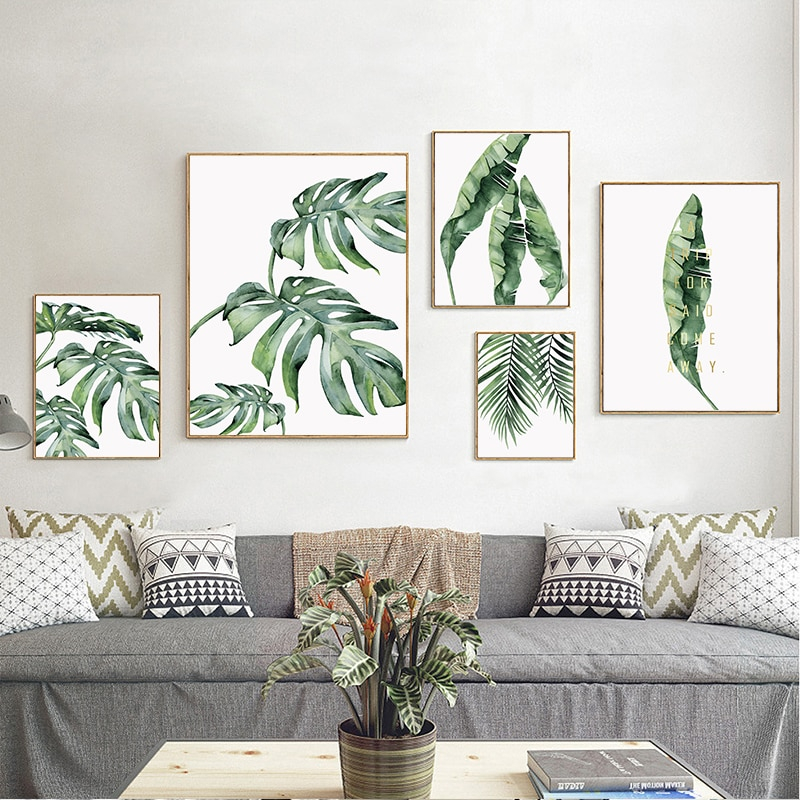 Watercolor Tropical Plants Painting