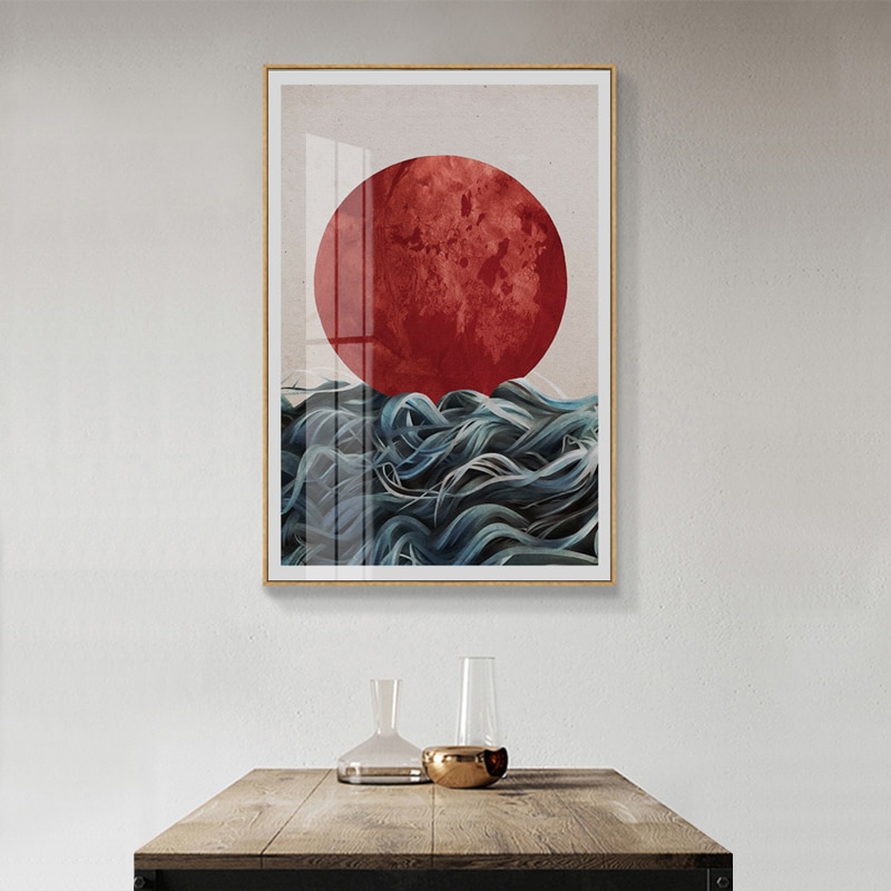 Geometric Japanese Sunrise Posters