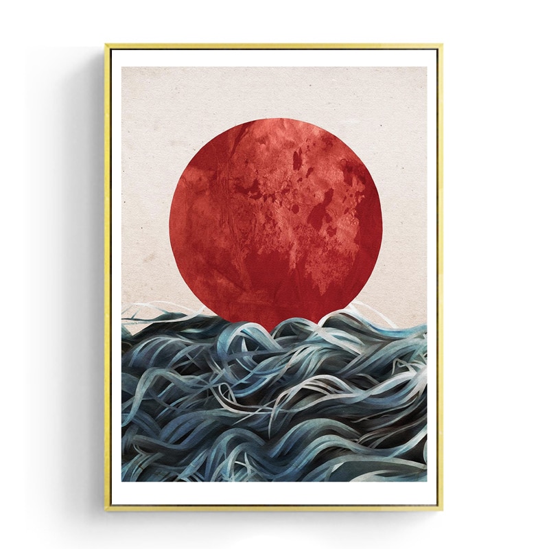 Geometric Japanese Sunrise Posters