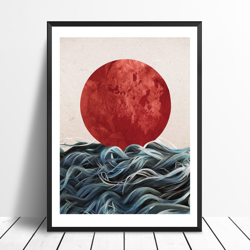 Geometric Japanese Sunrise Posters