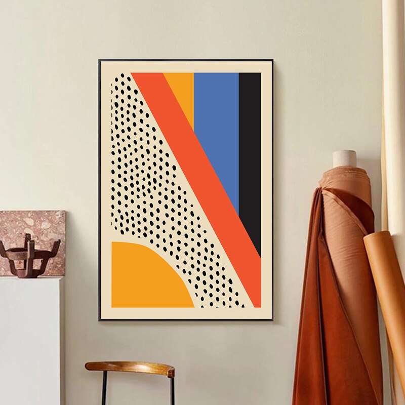 Geometric Abstract Scene Canvas Painting