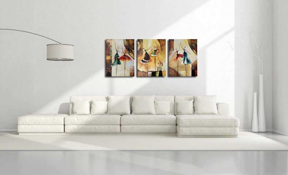 Abstract Ballet Dancers Canvas Painting