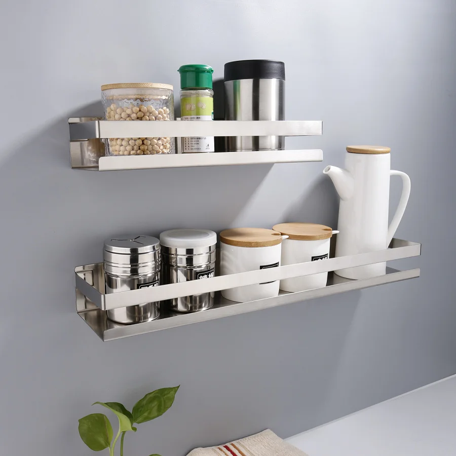 Matte Stainless Steel Bathroom Shelf