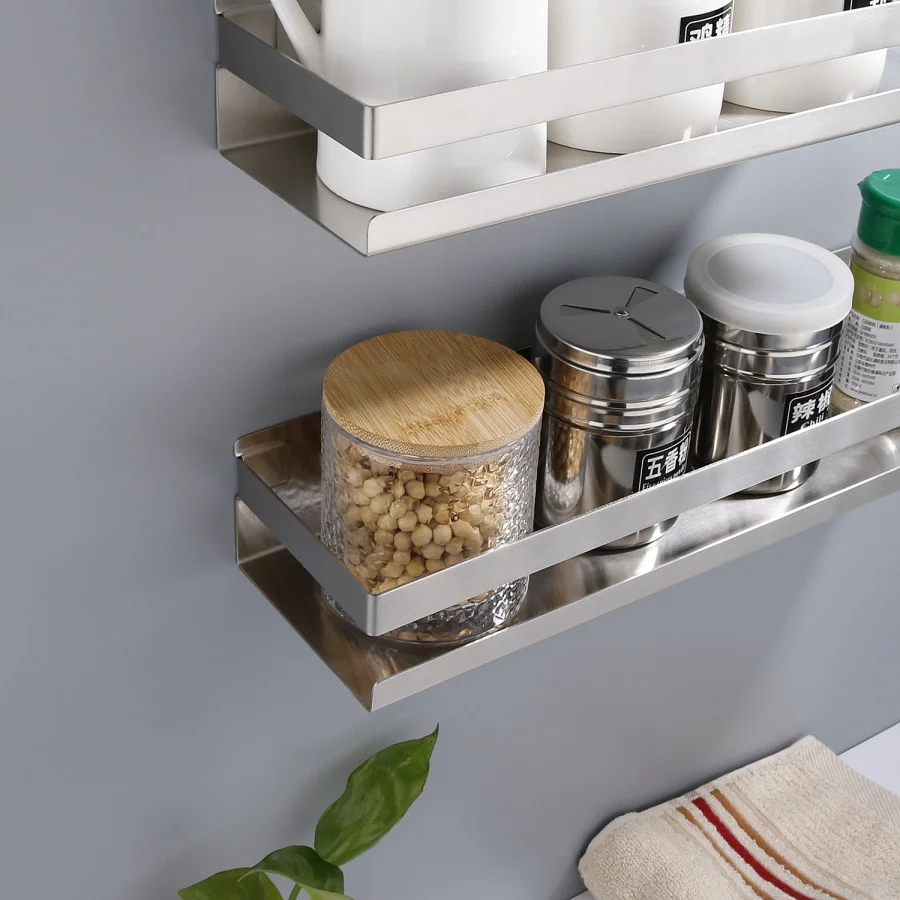 Matte Stainless Steel Bathroom Shelf