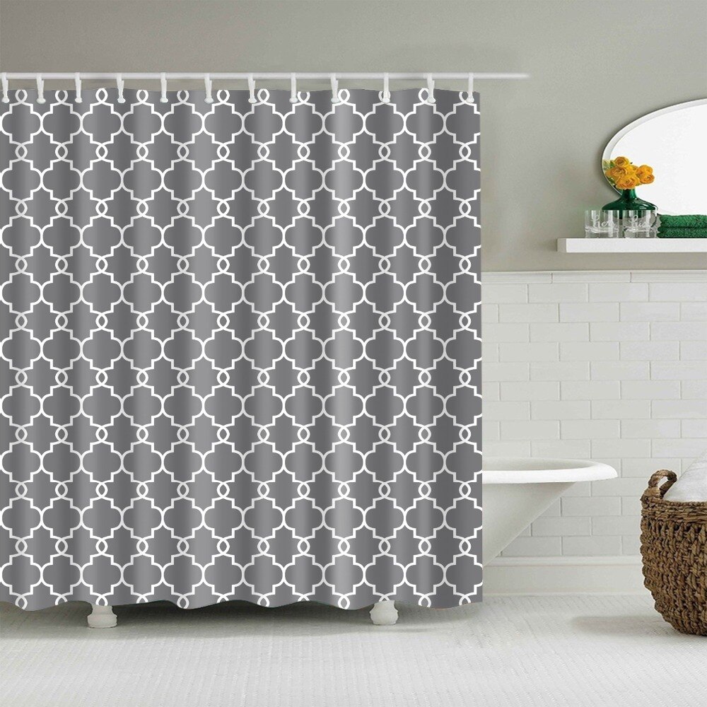 Waterproof Geometric Pattern Shower Curtains