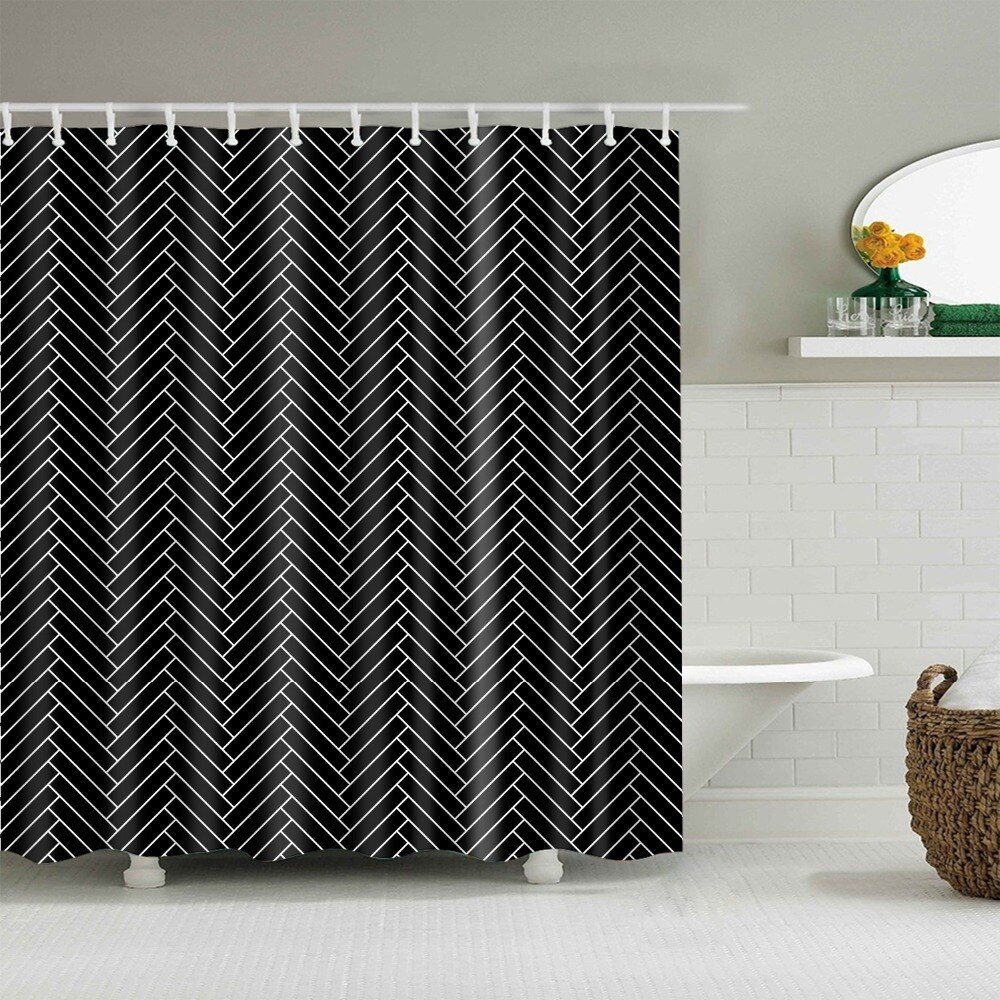 Waterproof Geometric Pattern Shower Curtains