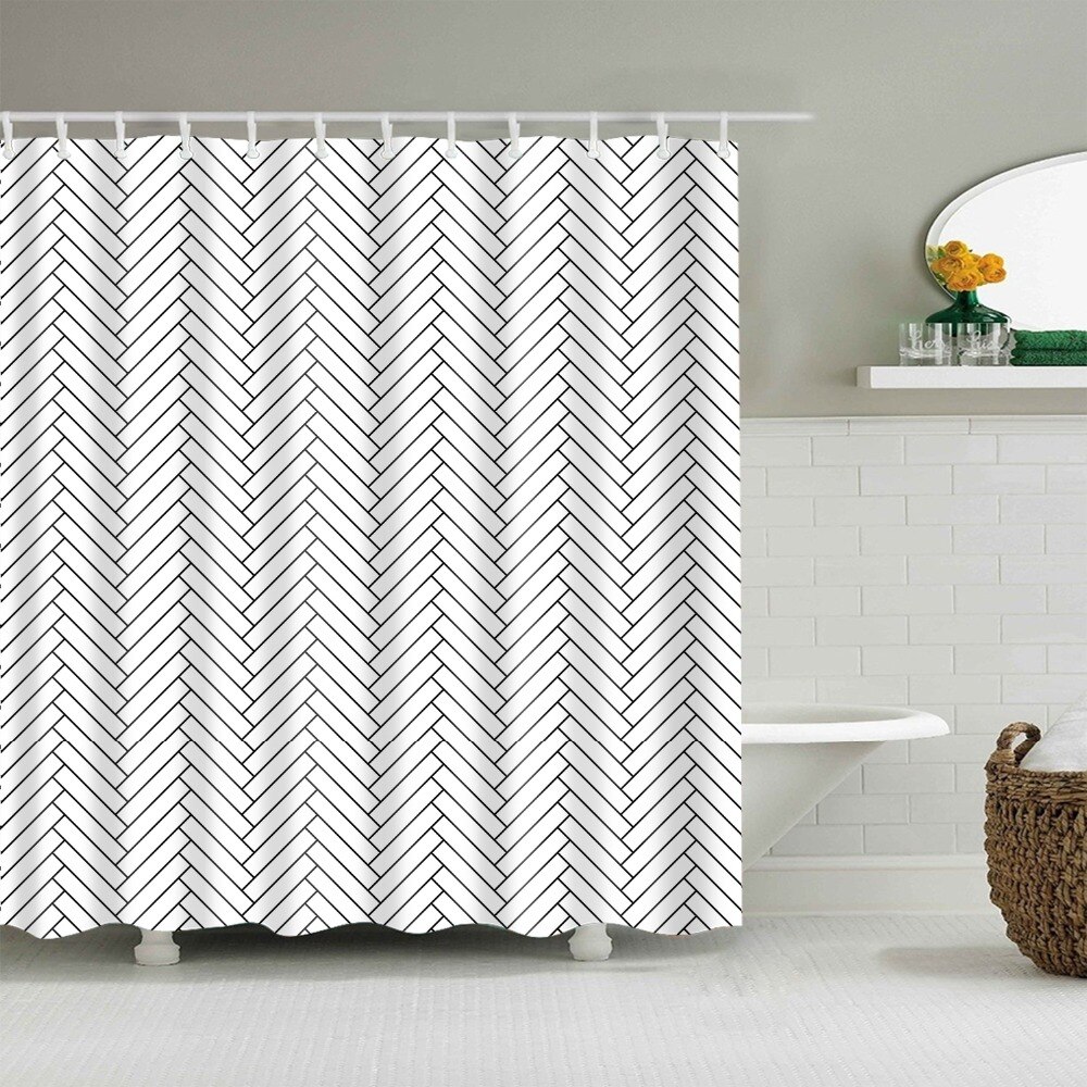 Waterproof Geometric Pattern Shower Curtains