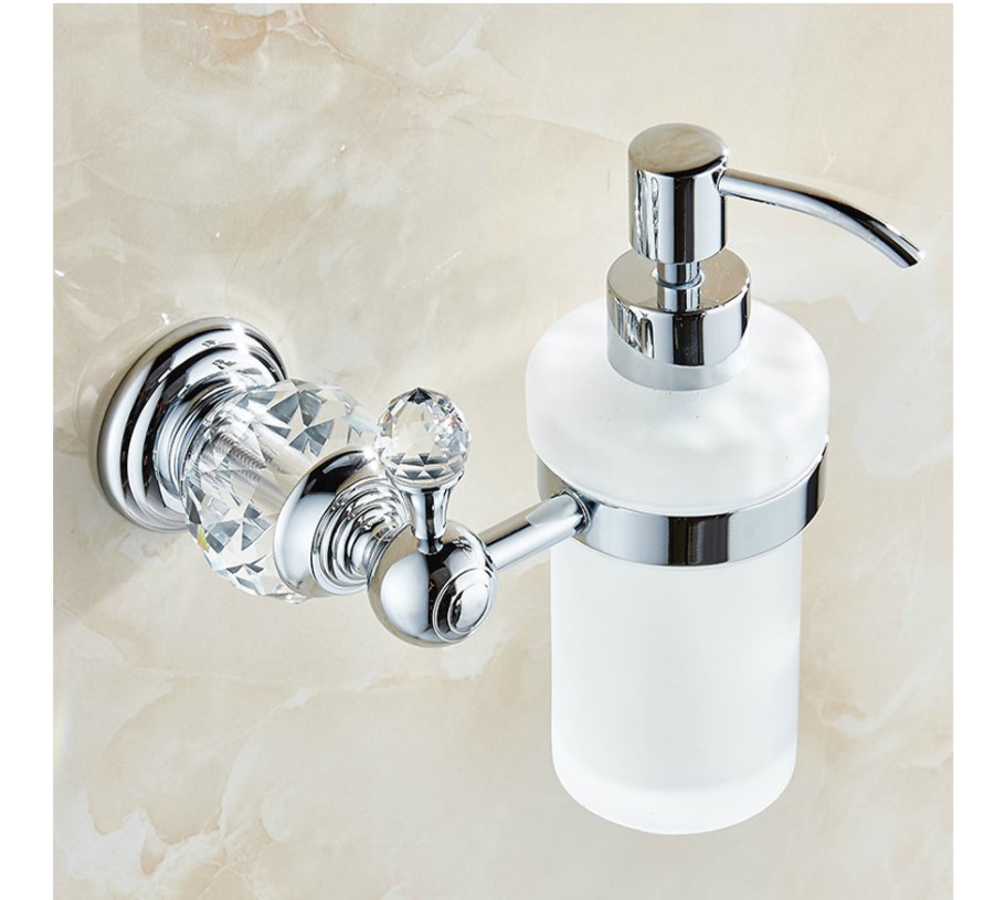 Soap Dispenser with Wall Mounted Crystal Holder