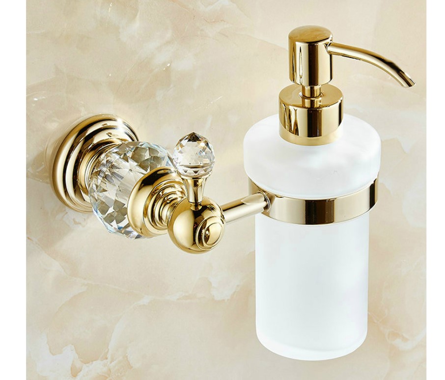 Soap Dispenser with Wall Mounted Crystal Holder