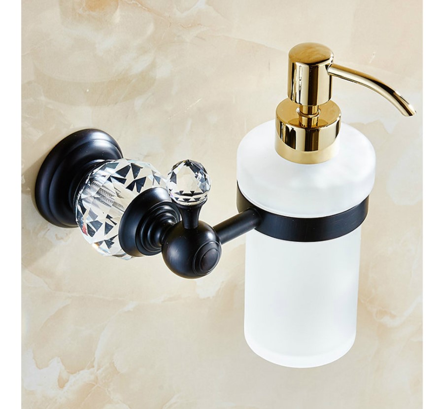 Soap Dispenser with Wall Mounted Crystal Holder