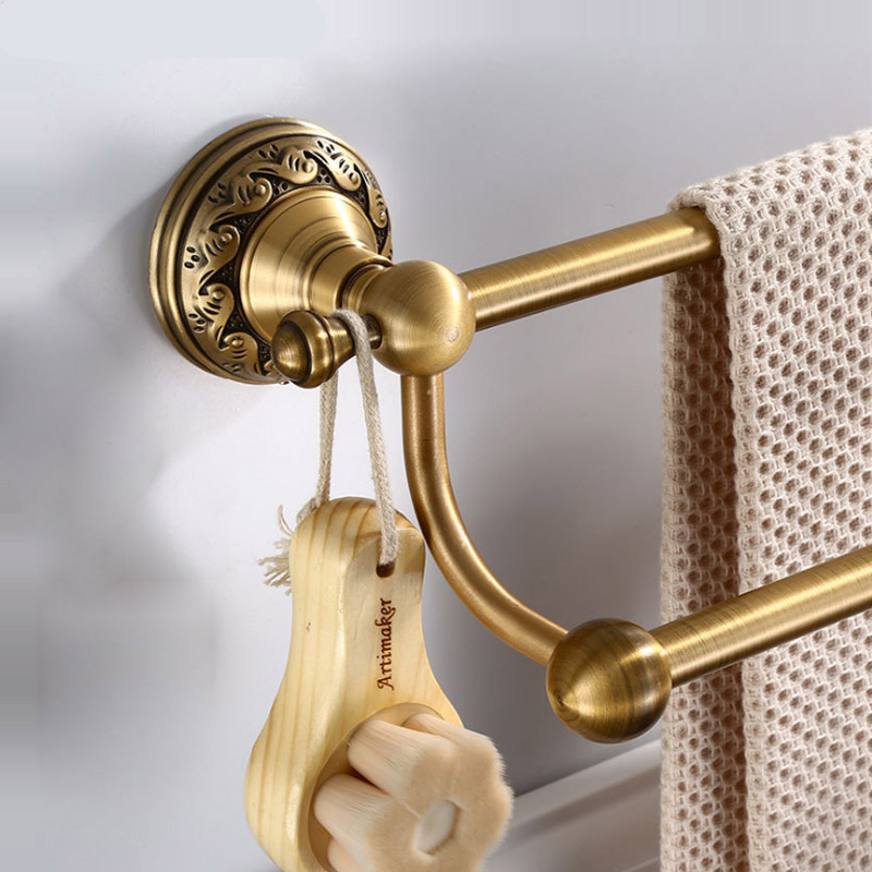 Brass Double Towel Rail for Bathroom