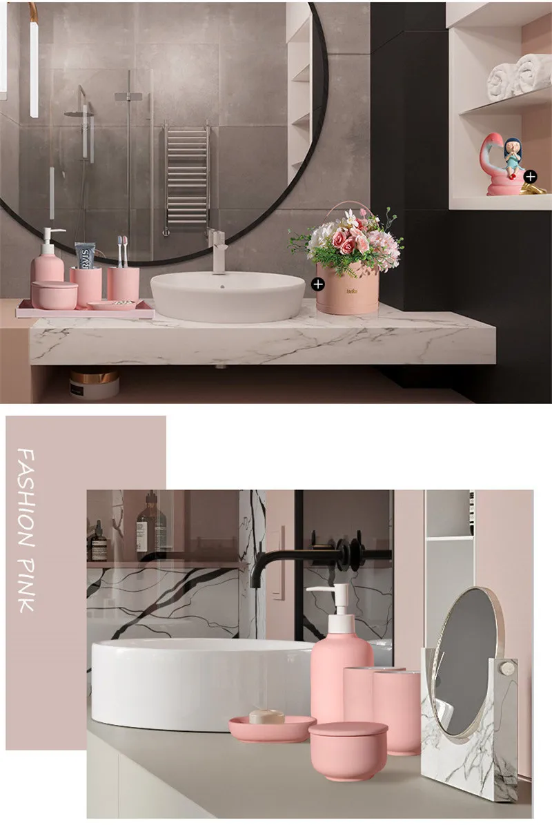 Matte Design Bathroom Accessories Set