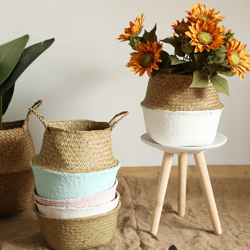 Woven Seagrass Laundry Basket