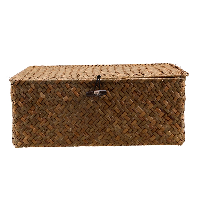 Woven Seagrass Storage Box with Lid