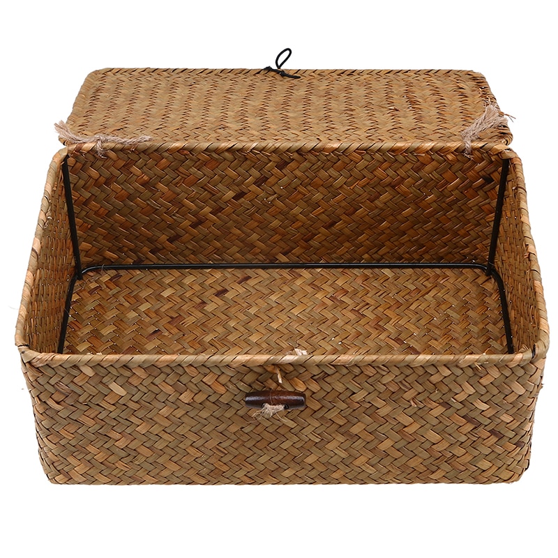 Woven Seagrass Storage Box with Lid