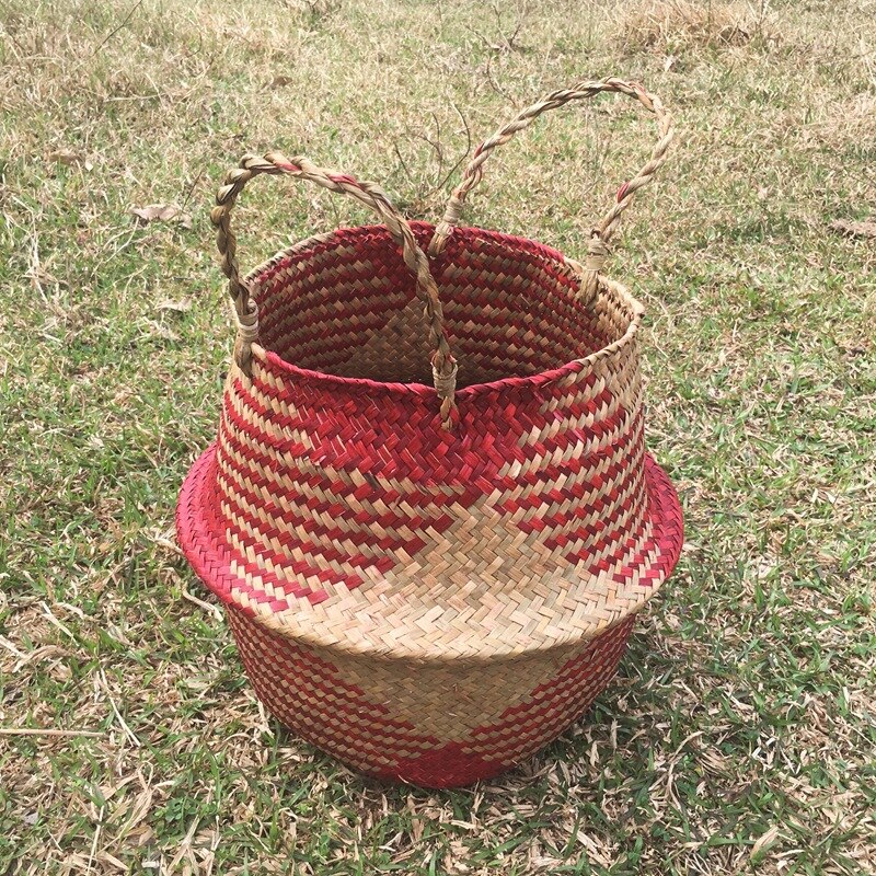 Handmade Folding Bamboo Storage Baskets