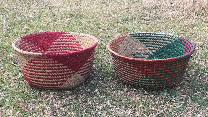 Handmade Folding Bamboo Storage Baskets