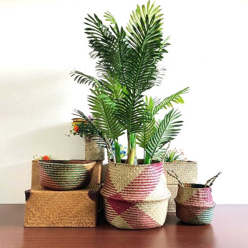 Handmade Folding Bamboo Storage Baskets