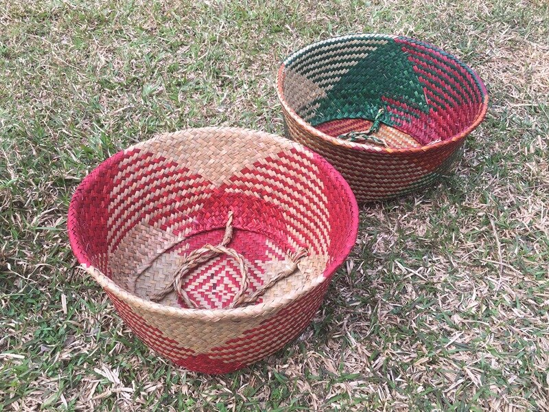 Handmade Folding Bamboo Storage Baskets