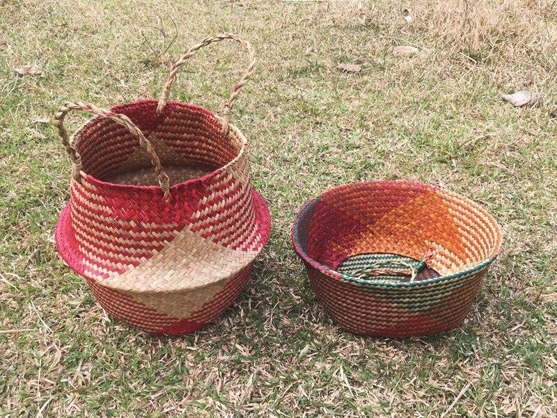 Handmade Folding Bamboo Storage Baskets