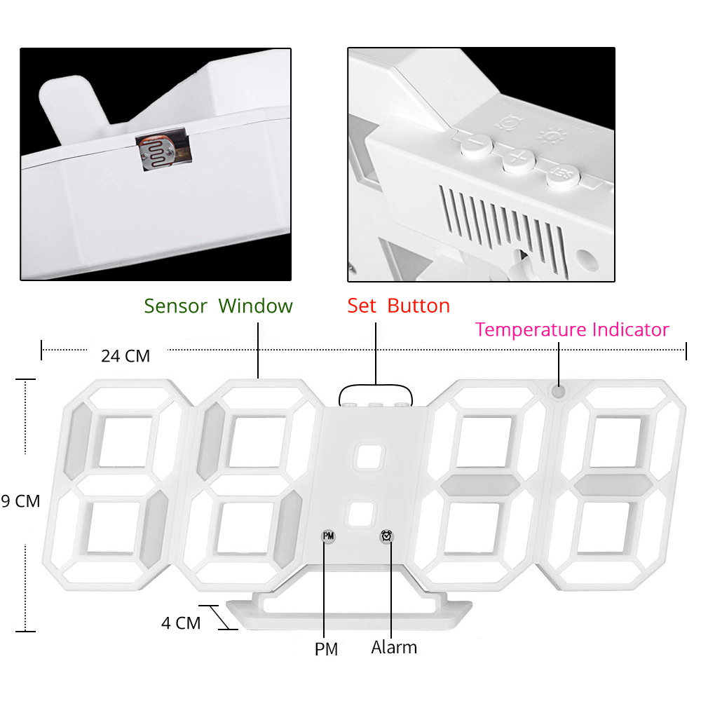 3D LED Digital Wall Clock