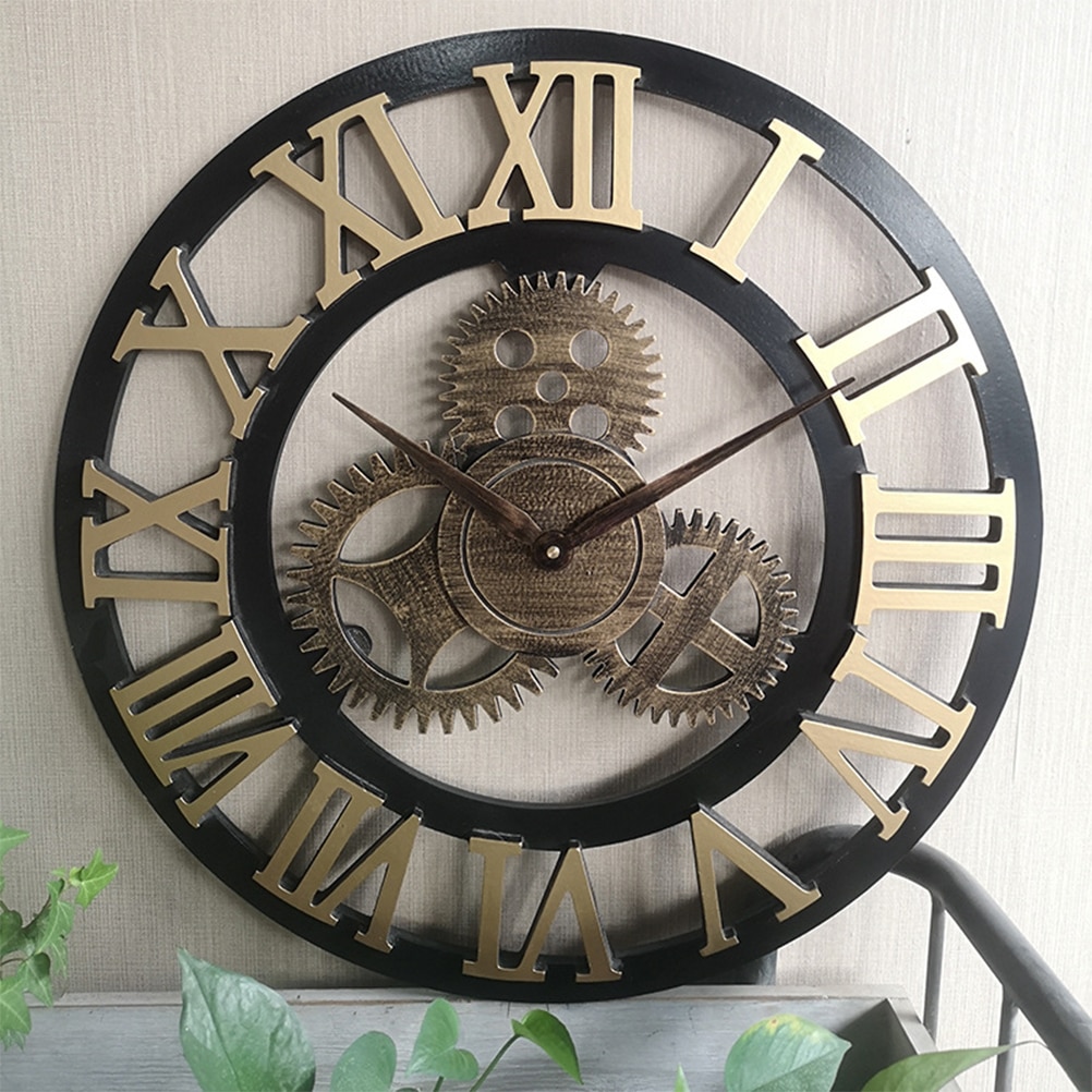 Industrial Style Hollow Wall Clock