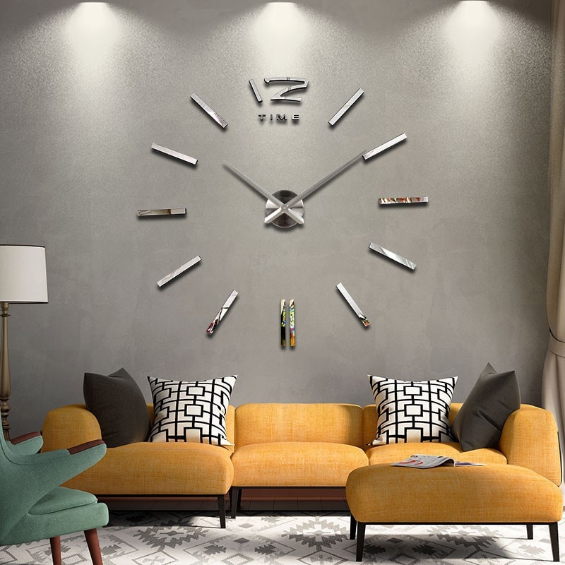 DIY Modern Style Mirror Design Self-Adhesive Wall Clock