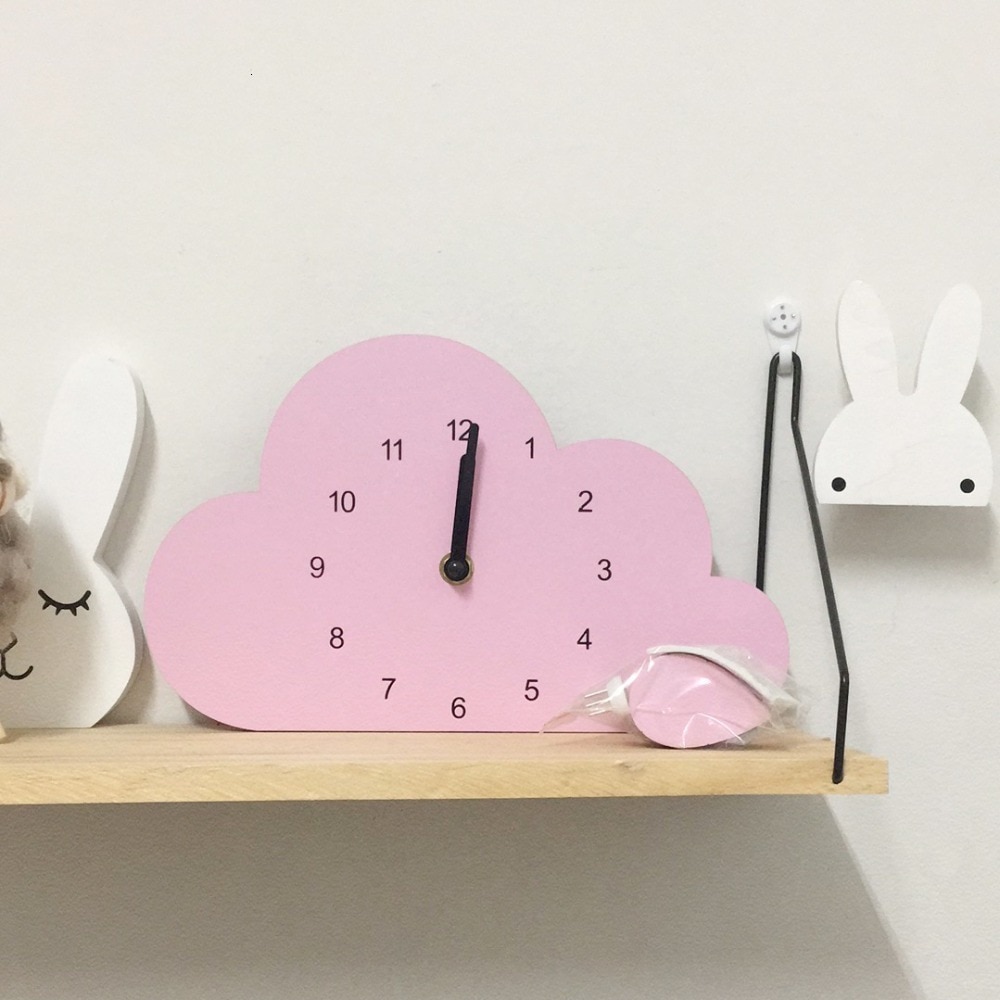 Cloud Shaped Wooden Wall Clocks