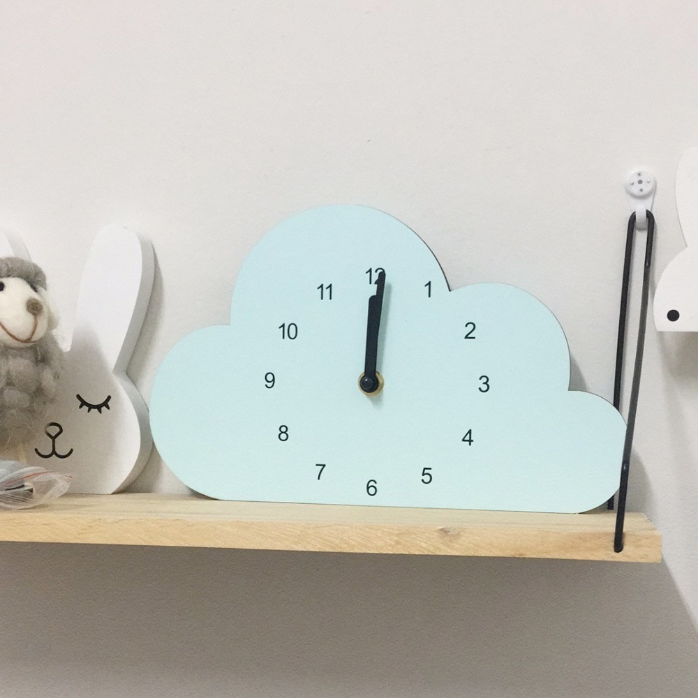 Cloud Shaped Wooden Wall Clocks