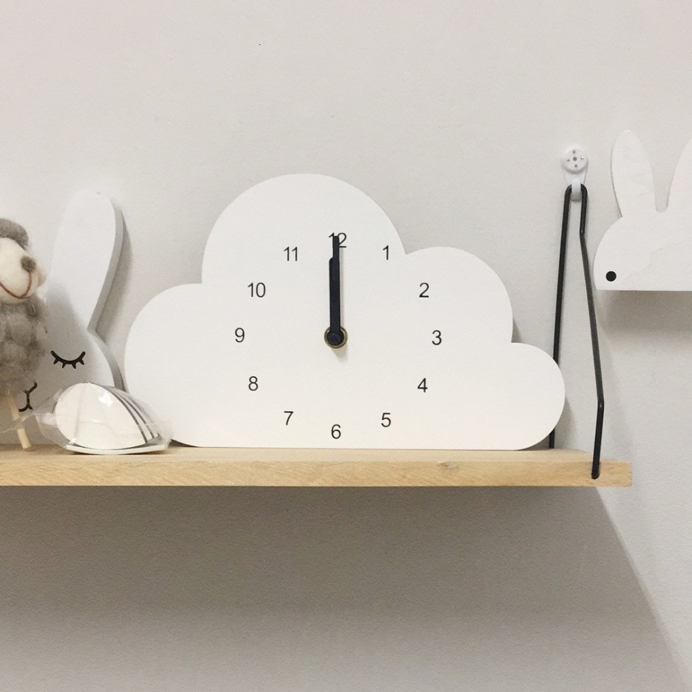 Cloud Shaped Wooden Wall Clocks