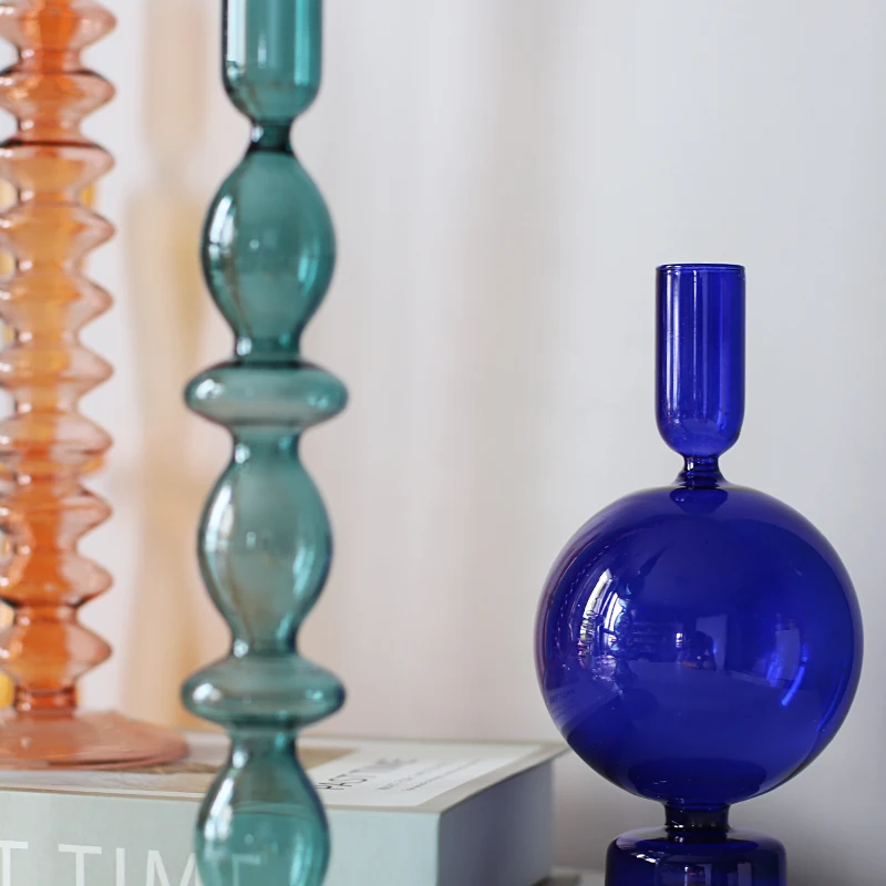 Nordic Multicolored Glass Candle Holder