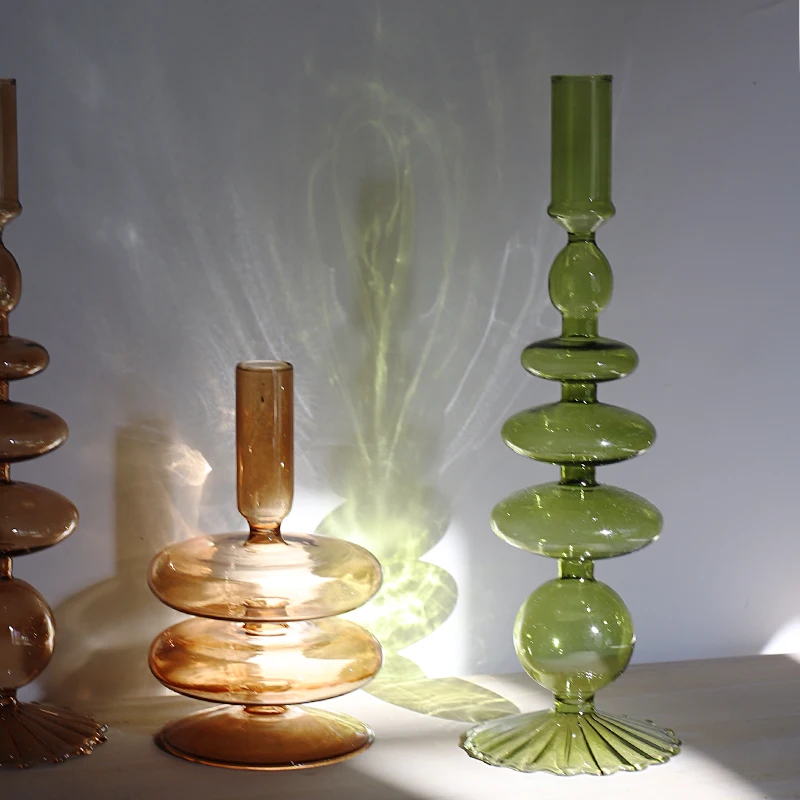 Nordic Multicolored Glass Candle Holder