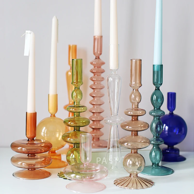 Nordic Multicolored Glass Candle Holder