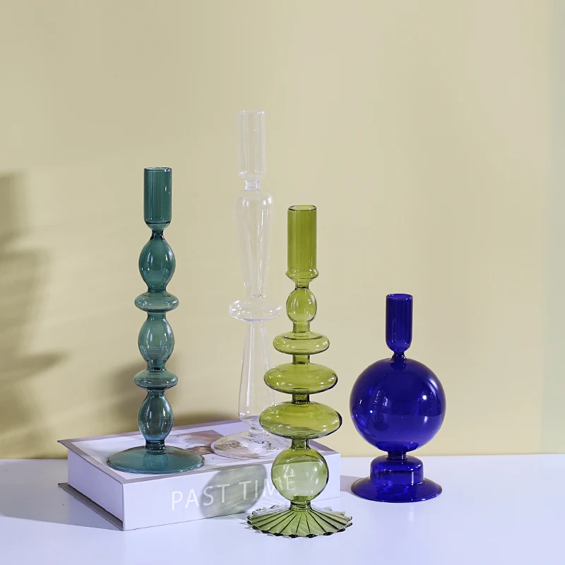 Nordic Multicolored Glass Candle Holder