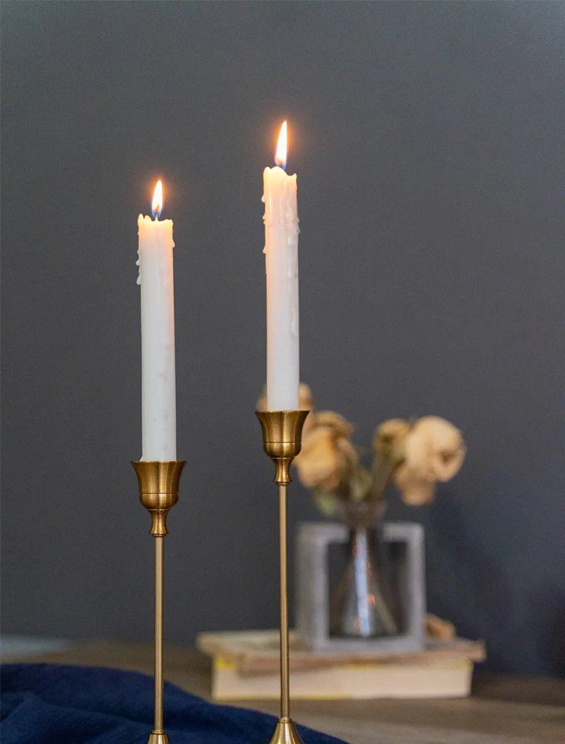 Retro High Metal Candle Holders Set