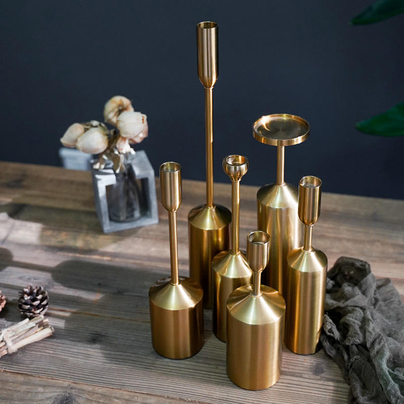 Bottle Shaped Metal Candle Holder