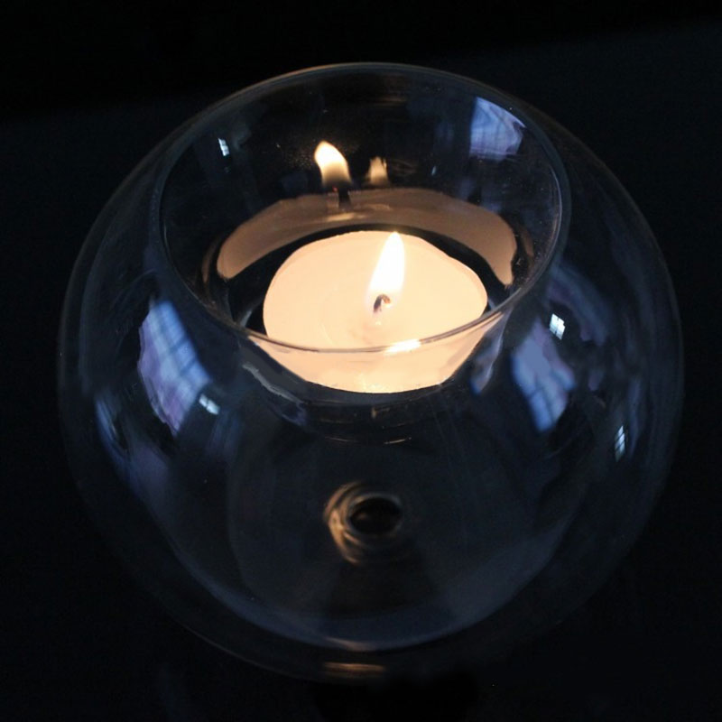 Charming Ball Shaped Clear Glass Candle Holder