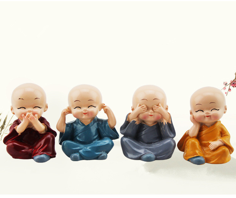 Little Monk Figurines 4 Pcs Set