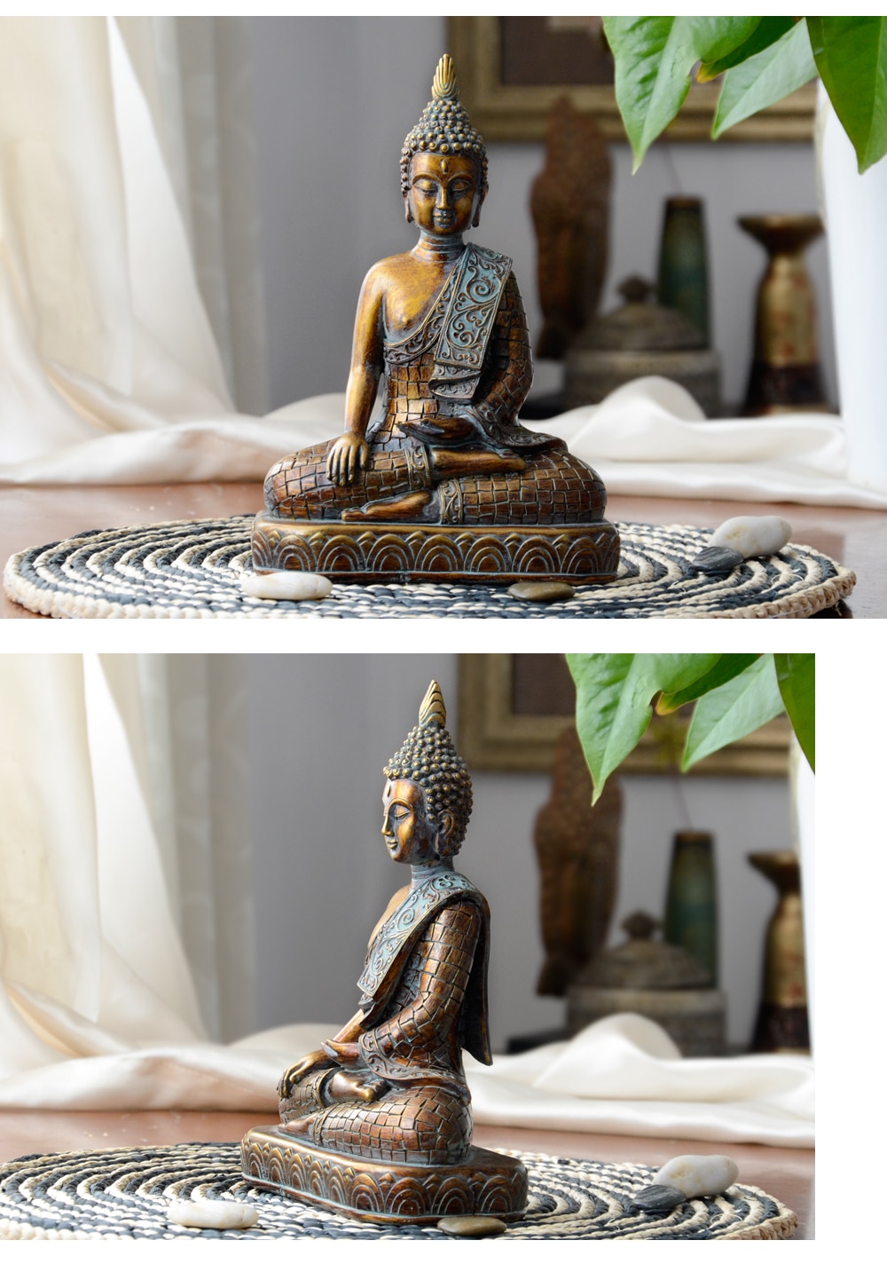 Sitting Buddha Decor Figurine